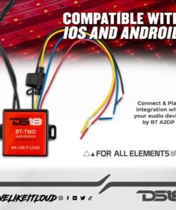 Alternative view of DS18 BT-Two Bluetooth Receiver - IP65 Waterproof Rated, BT 4.0, Remote Trigger Output, Stero Male RCA Output - Allows Connect & Play Integration to Your Audio Device