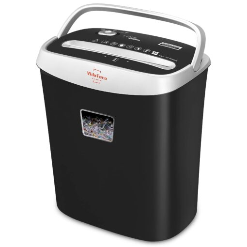 Paper Shredder for Home Office,VidaTeco 10-Sheet Cross-Cut Shredder with US Patented Cutter,Also Shreds Card/CD/Clip,Paper Shredder for Home Use Heavy Duty,Durable with Jam Proof,3.9-Gallon Bin(ETL)