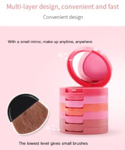 UCANBE 5 Colors Face Blusher Palette Waterproof Matte Long Lasting Lightweight Blush Powder Pink Coral Blushing Pallet with Brush Mirror Women Makeup Gift Set Kit 34 61VEQN5g6aL