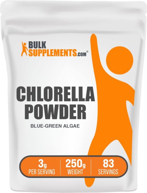 BulkSupplements.com Chlorella Powder - Green Superfood Powder - Greens Supplements - Chlorophyll Powder - Greens Powder - 3g per Serving, Broken Cell Wall (250 Grams - 8.8 oz) 8.8 Ounce (Pack of 1)