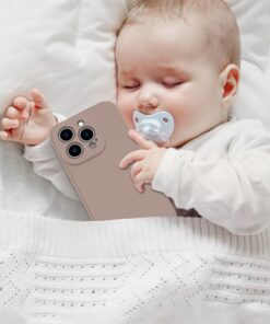 bicol Compatible with iPhone 15 Pro Max Case with Screen Protector,Enhanced Camera Lens Protection,Soft Liquid Silicone Protective Cover,Slim Fit Protective Phone Case 6.7" Light Brown iPhone 15 Pro Max 6.7" Nice Light Brown 14 61VGY3F8pwL