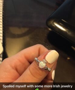 Oxford Diamond Co Sterling Silver Irish Claddagh Simulated Gemstone Promise Ring Available Lab Created White Opal 7 32 61VHwPkixGL