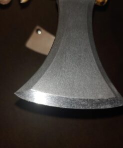 BLADED Throwing Hatchet w/ Sheath - Made in USA Axe w/ Forged 4140 Steel Head & 100% American Hickory Wood Handle - Small Competition & Survival Tomahawk - Kindling, Camping & Chopping Metal Hand Hawk Natural Steel 24 61VJYy1MeBL