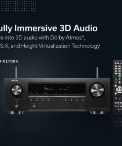 Denon AVR-X1700H 7.2 Channel AV Receiver - 80W/Channel (2021 Model), Advanced 8K HDMI Video w/eARC, Dolby Atmos, DTS:X, Built-in HEOS, Amazon Alexa Voice Control (Discontinued by Manufacturer) 9 61VJmDcTKzL