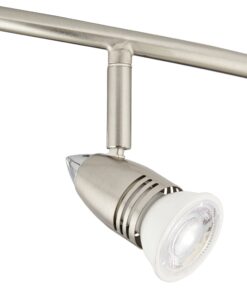 Pro Track Spiral 3-Head LED Ceiling Track Light Fixture Kit Spot-Light GU10 Directional Adjustable Silver Brushed Nickel Finish Metal Modern Kitchen Bathroom Living Room Dining Hallway 11" Wide 11 61VK6 9LSXL