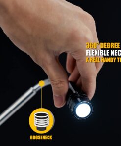 Magnetic Pickup Tool with 3 LED Lights, Telescoping Magnet Flashlight, Cool Gadget Christmas Gifts Stocking Stuffers for Men, Dad, Father, Handyman, Husband, Boyfriend or Women, Black Black Magnetic Tool 16 61VLlhX45DL