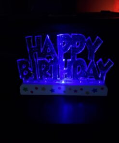 Dazzling Flashing Happy Birthday Cake Decoration - 3.25" x 4.75" (1 Count) - Perfect Celebration Centerpiece 31 61VM sY23PL