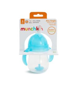 Alternative view of Munchkin® Any Angle™ Weighted Straw Trainer Cup with Click Lock™ Lid, 7 Ounce, Blue 1 Count (Pack of 1)