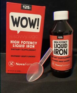 NovaFerrum Wow | 125 High Potency Liquid Iron Supplement | Liquid Iron for Adults | Iron Deficiency | 125mg of Iron Per 5mL Dose | Vegan Verified | Gluten Free Certified | Sugar Free 6 Fl Oz (Pack of 1) 22 61VNKwSBeL