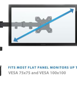 Mount-It! Single Monitor Arm Mount | Desk Stand | Full Motion Height Adjustable Articulating Tilt | Fits 19 21 24 27 29 30 32 Inch VESA 75 100 Compatible Computer Screen | C-Clamp and Grommet Base 32 61VP2PYhzdL