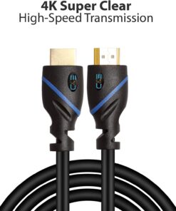 Alternative view of C&E High Speed HDMI Cable with Ethernet Black, (1.5 Feet/0.4 Meters), Supports 4K, 3D and Audio Return HDMI Male to Male 1.5 ft 1 Pack