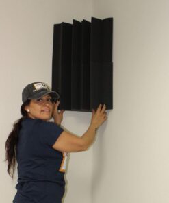 Set of 4 - Acoustic Foam Acoustic Studio Soundproofing Corner Wall 12" X 12" X 24" - Color: Charcoal 6 61VQGvzx0L