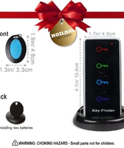 JTD Wireless RF Item Locator/Key Finder with LED flashlight and base support. With 4 Receivers Key Finder-Wireless key RF locator, Remote Control, Pet, Cell, Wireless RF Remote Item, Wallet Locator. (4 Receivers) 26 61VQVZbToWL