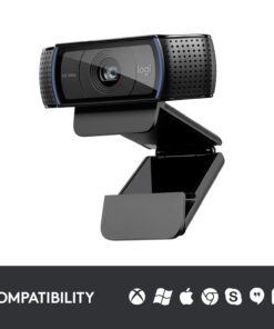 Logitech C920x HD Pro Webcam, Full HD 1080p/30fps Video Calling, Clear Stereo Audio, HD Light Correction, Works with Skype, Zoom, FaceTime, Hangouts, PC/Mac/Laptop/Macbook/Tablet - Black 33 61VS 0EXcaL