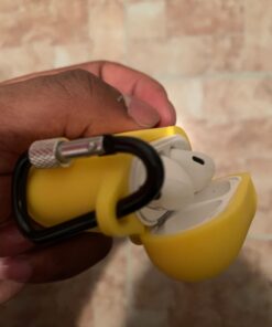 SATLITOG AirPods Case Cover with Secure Lock Keychain, Protective Silicone Cover Compatible with Apple AirPods 2nd & 1st Charging Case - Yellow 65 61VSHThAE8L 1
