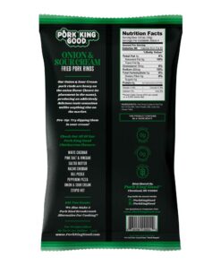 Pork King Good Pork Rinds (Chicharrones) (Variety 4 Pack: White Cheddar/Onion & Sour Cream) Variety Pack: White Cheddar / Onion & Sour Cream 1.75 Ounce (Pack of 4) 9 61VSji0XQ8L