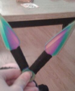 SZCO Supplies Rainbow Ninja Sword with 2Piece Throwing Knives Sam 31 61VSnzi3BUL