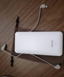 lezchi Portable Power Bank, Ultra Slim 10000mAh Portable Charger, USB C External Battery Pack with Built-in AC Plug, Charging Cable, Output Port, Compatible with All Kinds of Cellphones … White 36 61VUE79O8ZL