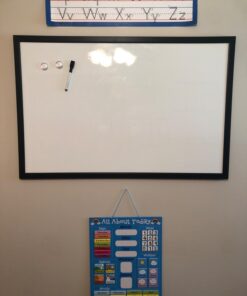Amazon Basics Magnetic Dry Erase White Board, 35 x 23-Inch Whiteboard - Black Wooden Frame 23"x35" Magnetic, Wood Frame 46 61VVT9wCUZL