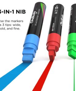 8 Washable Window Markers for Cars - 15mm Jumbo, 3 in 1 Nib, 28g Ink - Liquid Chalk Markers for Chalkboard, Blackboard, Glass, Bistro, Auto, Menu Board - Loved by Teachers, Kids, Artists, Businesses Neon - 15mm 8 Pack 29 61VVujheKEL