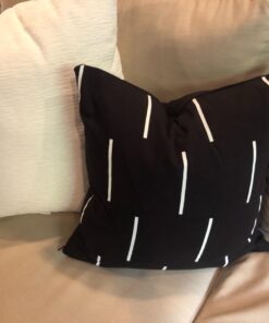 Woven Nook - Modern & Luxurious 18" x 18" Decorative Leather Throw Pillow Covers - Durable Quality & Machine Washable - 100% Polyester Faux Leather, Zulu Design - 4 Pack 18 x 18-Inch Zulu - Black, White, Grey, Brown, Neutral 29 61VWH iTpnL