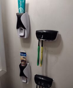 WAYCOM Dust-Proof Toothpaste Dispenser Toothpaste Squeezer Kit (Black) Black 30 61VWTapOML