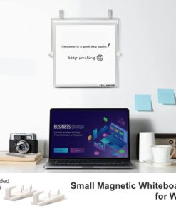 Small Magnetic Dry-Erase White Board – 10 x 10 Inches Mini Easel Whiteboard 360 Degrees Revolving Double Sided Stand for Office, Home, School Silver 10x10 Inches 15 61VWVOoAHL