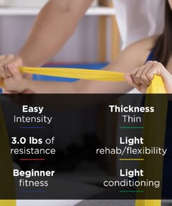 Alternative view of THERABAND Resistance Band 25 Yard Roll, Thin Yellow Non-Latex Professional Elastic Bands For Upper & Lower Body Exercise Workouts, Physical Therapy, Pilates, & Rehab, Dispenser Box, Beginner Level 2 Yellow - Thin