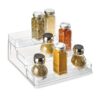 iDesign Linus Plastic Stadium Spice Racks, BPA-Free 3-Tiered Organizer for Kitchen, Pantry, Bathroom, Vanity, Office, Craft Room Storage Organization, 10.25" x 9.25" x 4", Clear Large - Set of 1 10.25" x 9.25" x 4" 27 61VXd0kipiL