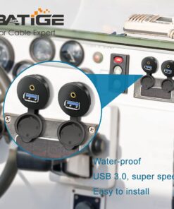 BATIGE USB 3.0 & 3.5mm Car Mount Flush Cable 3.5mm + USB3.0 AUX Extension Dash Panel Waterproof Mount Cable for Car Boat and Motorcycle - 3ft USB3.0 & DC3.5 3ft 31 61VYGRMs6NS