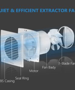 Hon&Guan 6'' Wall Exhaust Fan Through Wall Fan, 116 CFM Garage Exhaust Fan Bathroom Wall Exhaust Fan for HVAC System, Super Silent, Strong Exhaust Fan 150C HGA-C 11 61VZd7G9v1L