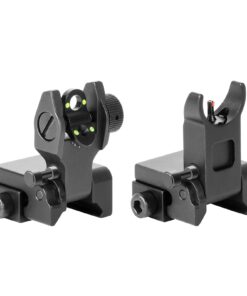 SOUFORCE Flip Up Front and Rear Iron Sights, Backup Sights Set Fit Picatinny & Weaver Rails, Black Flip up fiber optic sights 15 61Va9vn9HES