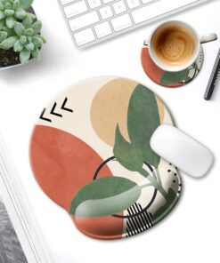 HOPONY Ergonomic Mouse Pad with Wrist Support Gel Rest, Comfortable for Computer, Laptop, Pain Relief with Non-Slip Rubber Base, 9 x 10 in,Modern Abstract Modern Abstract 22 61Vb2JVDML
