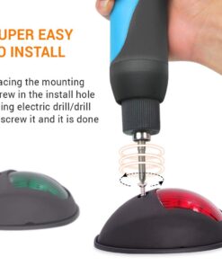 Obcursco Boat Navigation Lights, Led Boat Lights Bow and Stern, Vertical Mount Red and Green Marine Navigation Lights, Perfect Replacement for Pontoon, Bass Boat, Jon Boat (Black) black 13 61Vbe OUbrL