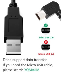 YQMAJIM Charging Power Cable for Dash Cam, (11.5 Ft) USB 2.0 to Mini USB Car Vehicle Power Charger Adapter Cord for Garmin Nuvi GPS、Rearview Mirror Cam、Backup Camera 11.5 Ft 23 61Vc0TuyHxL