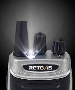 Retevis RT7 Walkie Talkies for Adults Rechargeable 16CH Hand Free Emergency Long Range Two Way Radio with Earpieces(Silver Black,5 Pack) with original G shape earpiece 22 61VcTkftMSL