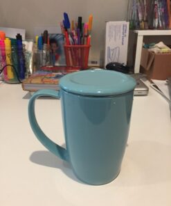 FORLIFE Curve Tall Tea Mug with Infuser and Lid 15 ounces, Turquoise 12 61VcXjR3zL