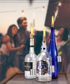 LANMU Wine Bottle Torch Wicks, Outdoor Patio Backyard Torches Lights, Oil Lamps Replacement Wick Hardware Kit, DIY Homemade Torch Decor (3 Pack) 3 Pack 30 61Vdk2wKpAL