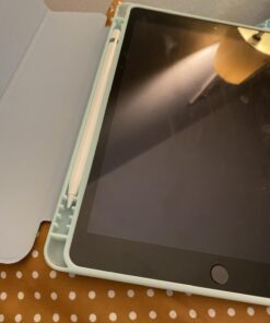 Akkerds Case Compatible with iPad 10.2 Inch 2021/2020 iPad 9th/8th Generation & 2019 iPad 7th Generation with Pencil Holder, Protective Case with Soft TPU Back, Auto Sleep/Wake Cover, Sky Blue 42 61VebmSycwL