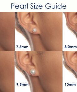 HinsonGayle Genuine 8.0-8.5mm White Button Freshwater Cultured Pearl Stud Earrings (Sterling Silver) 10 61VeehJRE8L 1