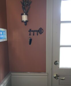 Comfify Decorative Wall Mounted Skeleton Key Holder | Vintage Key with 3 Hooks | Wall Mounted | Rustic Cast Iron | 7.9 x 4.1 |- with Screws and Anchors Rust brown 38 61VgYqC49rL