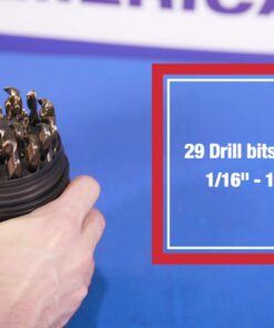 Drill America - DWD29J-CO-PC 29 Piece M35 Cobalt Drill Bit Set in Round Case (1/16" - 1/2" X 64ths), DWDCO Series 35 61VhQnijkkL