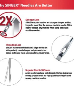 SINGER 04808 Titanium Universal Regular Point Machine Needles Woven Fabric, Assorted Sizes, 10-Count 80/11, 90/14, 100/16 10.0 19 61Vj4Z9 ioL 1