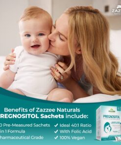 Zazzee PREGNOSITOL Premium Myo-Inositol, D-Chiro-Inositol & Folic Acid Blend, 60 Day Supply, 2 Month Supply, Ideal 40:1 Ratio, 60 Easy-Tear Packets, 100% Vegan, All Natural and Non-GMO 60 Count (Pack of 1) 14 61Vk35u5IjL 2