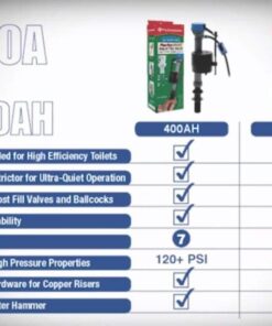 Fluidmaster 400AH PerforMAX Universal High Performance Toilet Fill Valve, Easy Install Universal Fit for HET 1.28 gal Fluidmaster 400AH PerforMAX Universal High Performance Toilet Fill Valve 29 61VljEQnx L