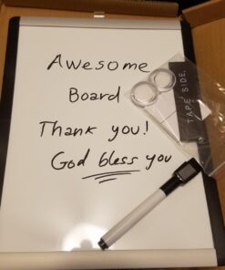 Amazon Basics Small Dry Erase Whiteboard, Magnetic White Board with Marker and Magnets - 8.5" x 11", Plastic/Aluminum Frame 8.5"x11" 33 61VmUCJ93YL