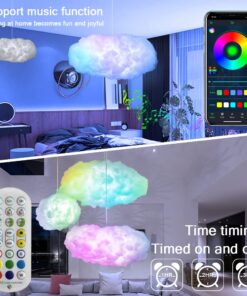 3D Big Cloud lightning Light Kit Music Sync Warm White Multicolor lightning Changing Strip Lights 360 Degree Wireless Remote APP NO DIY Coolest Decorations for Adults and Kids Indoor Home Bedroom 1 17 61VmWA7AnwL