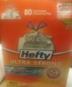 Hefty Ultra Strong Tall Kitchen Trash Bags, Clean Burst Scent, 13 Gallon, 80 Count 36 61Vo8eMfrfL