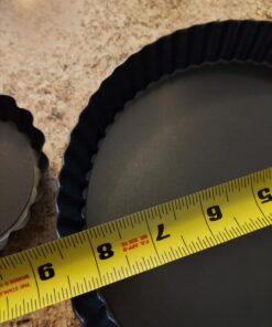 TORASO 9 Inch and 4 Inch Tart Pan with Removable Bottom, 2 PCS 9 Inch Quiche Pan and 4 PCS 4 Inch Pie Pan, Non-Stick Baking Pan (Set of 6) 2pcs 9" + 4pcs 4" 15 61VoFpvtJHL