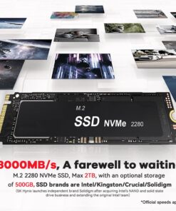 Beelink SER5 Versatile Mini PC, AMD Ryzen 5 5560U(up to 4.0GHz) 6C/12T, Mini Computer 16GB DDR4 RAM 500GB NVME SSD, Mini Desktop Computer 4K@60Hz Triple Screen Display WiFi6 BT5.2 SER5 16G/500G/5560U 21 61VoV5eyPxL